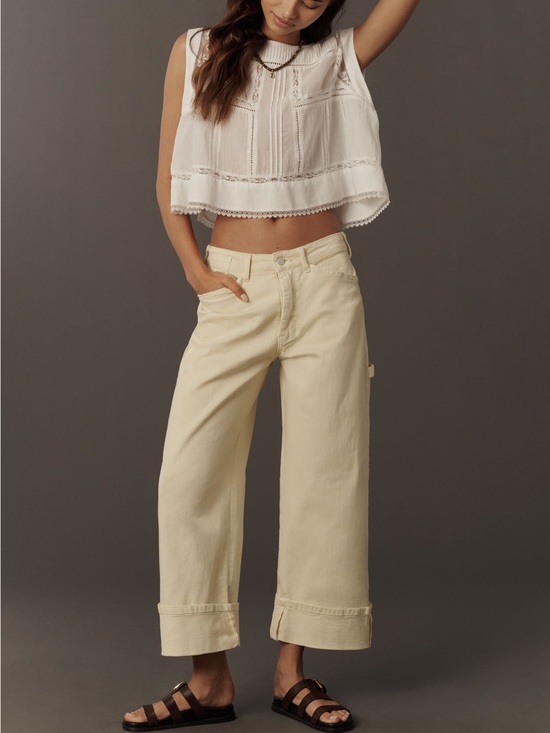 Pilcro Denim - Pilcro Kayden high rise cuffed carpenter barrel leg jean